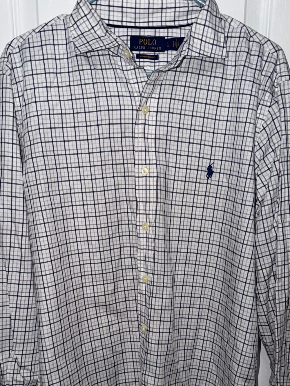 Polo by Ralph Lauren Men's White & Navy Check Button-Down Shirt